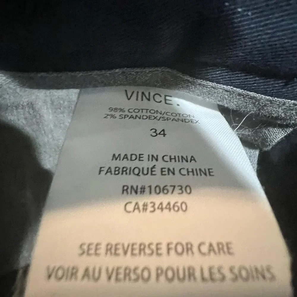 Vince Mens Trousers Pants Navy Blue Size 32